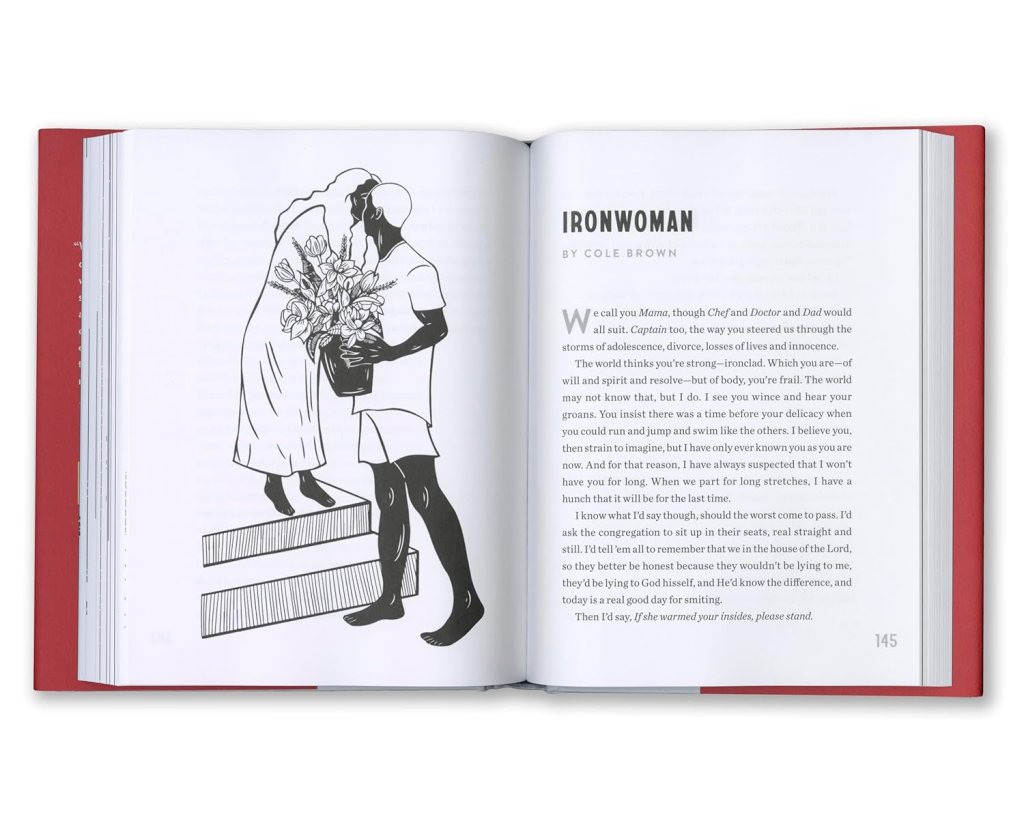 An inside look at Black Love Letters, opened to page 145, featuring the story “Ironwoman” by Cole Brown.